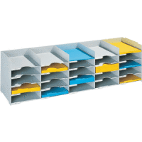 Formularbox stapelbar HxTxB 31,3x30,4x112cm 25 Fächer PS (Polystyrol) grau