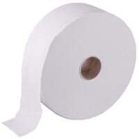 Jantex Jumbo Toilet Paper in White - Strong and Absorbent 2 Ply 300m - 6 Pack
