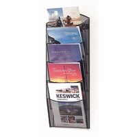 Wall mounted mesh A4 brochure dispenser - 5 pockets