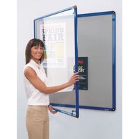 Shield® Heavy duty tamperproof slimline lockable office noticeboards - aluminium frame