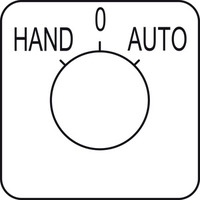 Bezeichnungsschild für Nockenschalter HAND-O-AUTO, 45x45mm
