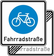 Verkehrszeichen VZ 244.1-40 Fahrradstraße doppelseitig, 600 x 600, 3mm flach, RA 3
