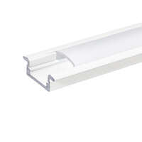 Alu T-Profil 2 OP, 200cm, für LED-Strips bis 12 mm, weiß matt