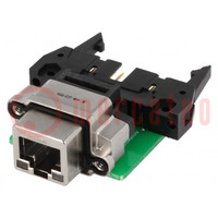 Socket; adapter; PIN: 8; with LED; gold-plated; Layout: 8p8c; IP68