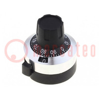 Precise knob; with counting dial; Shaft d: 6.35mm; Ø22.8x25mm