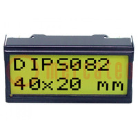 Display: LCD; alfanumeriek; STN Positive; 8x2; 40x20mm; LED; PIN: 14
