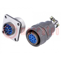 Connector: circular; socket,plug; DS1110-06; male,female; PIN: 9