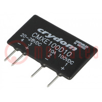 Relay: solid state; Ucntrl: 20÷28VDC; 10A; 0÷100VDC; THT; SIP