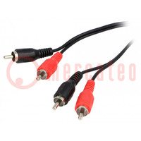 Cable; RCA plug x2,both sides; 10m; black