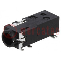 Socket; Jack 3,5mm; female; stereo,with double switch; ways: 3