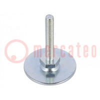 Foot; Base dia: 50mm; M8; steel; Plunger length: 50mm; Plating: zinc