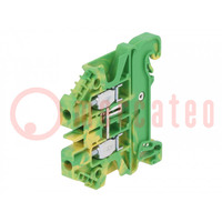 Splice terminal: rail; 2.5mm2; ways: 1; terminals: 2; yellow-green