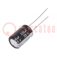 Capacitor: electrolytic; THT; 330uF; 35VDC; Ø10x16mm; Pitch: 5mm