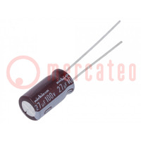 Capacitor: electrolytic; low ESR; THT; 27uF; 100VDC; Ø8x15mm; ±20%