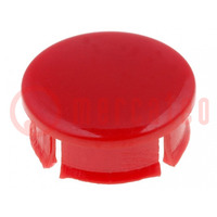 Cap; red; Mounting: push-in; plastic