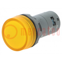 Spia; 22mm; CL2; -25÷70°C; Retroilluminato: LED; Ø22mm; 110÷130VAC