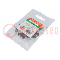 Holder; white; for flat cable; 100pcs; with a nail; H: 6mm