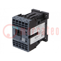 Contactor: 3-pole; NO x3; Auxiliary contacts: NC; 24VDC; 12A; 3RT20