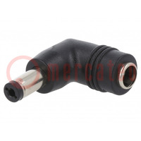 Adapter; Plug: right angle; Input: 5,5/2,5; Out: 5,5/2,1