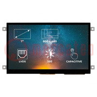 Wyświetlacz: TFT; 7"; 800x480; Podśw: LED; 164,4x99,45x2,3mm; LVDS