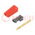 Plug; 4mm banana; 32A; red; non-insulated,with 4mm axial socket