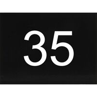 Produktbild zu Nummernschild selbstklebend, 40 x 30 mm, Type 35, Kunststoff schwarz glänzend