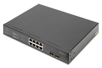 Digitus Commutateur PoE Gigabit Ethernet 8 ports avec 2 ports uplink SFP, budget de puissance PoE 140 W