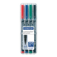 Lumocolor 313 permanente marker Zwart, Blauw, Groen, Rood 4 stuk(s)