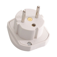 Videk Euro Plug to UK 3 Pin Socket Adaptor - White