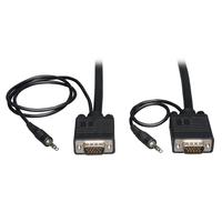 Tripp Lite P504-025 Cable Coaxial VGA de Alta Resolución RGB con audio (HD15 y 3.5 mm M/M), 7.62 m [25 pies]