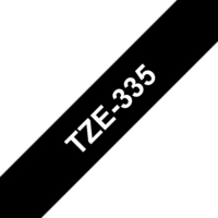 Brother TZE-335 taśmy do etykietowania Biały na czarnym TZ