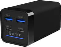 eSTUFF ES635200 Ladegerät für Mobilgeräte Laptop, Smartphone, Tablet, Universal Schwarz AC Drinnen