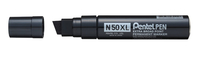 Pentel N50XL permanente marker Zwart Beitelvormige punt 6 stuk(s)