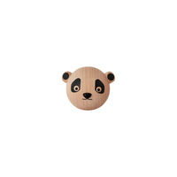 OYOY Panda Drinnen Handtuchhaken Schwarz, Holz