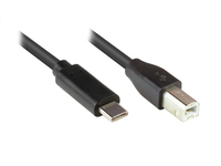 Alcasa 2510-CB005 USB Kabel 0,5 m USB 2.0 USB C USB B Schwarz