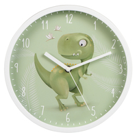 Hama Happy Dino Pared Quartz clock Alrededor Verde, Blanco