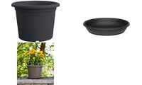 tera Pot de fleurs "Basic round", diam.: 200 mm, anthracite (6456301)