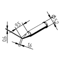 Ersa Lötspitze Serie 0102, CDLF16/1,6 mm, gerade