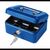 ValueX Metal Cash Box 200mm (8 Inch) Key Lock Blue
