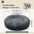 BLUZELLE Dog Bed for Medium Size Dogs, 32" Donut Dog Bed Washable, Round Dog Pillow Fluffy Plush, Calming Pet Bed Removable Mattress Soft Pad Comfort No-Skid Bottom Dark Grey