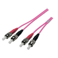 Duplex Jumper ST/ST 50/125µ 5 m, OM4, LSZH, aqua
