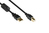Kabelmeister® Anschlusskabel USB 2.0 Stecker A an Stecker B, mit Ferritkern, vergoldet, schwarz, 0,5