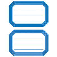 Etiquettes pour livres et cahiers 82x55mm bord bleu ray 6 f.