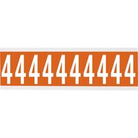 Identical numbers and letters on one card for indoor use 22.00 mm x 38.00 mm CNL1O 4, Orange, White, Rectangle, Removable, Vinyl, Matte, Self Adhesive Labels