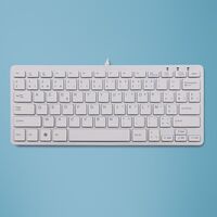 Compact Keyboard, (BE), white AZERTY, wired. Windows, Linux Integrated numeric keyboard Keyboards (external)