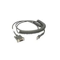 Cable RS232: DB9 Female Connector, 9ft. (2.8m) Coiled, Power Pin 9, TxD on 2, True Converter CBA-R46-C09ZBR, Black, 2.8 m, Serielle Kabel