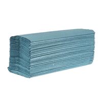 Pack of 15 Jantex C Fold Hand Towels Blue 1 Ply 190 Sheets