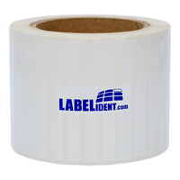 Thermotransfer-Etiketten 76,2 x 6,4 mm, weiß, 2.500 wetterfeste Folienetiketten auf 1 Rolle/n, 3 Zoll (76,2 mm) Kern, Polyesteretiketten permanent