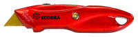Normalansicht - Ecobra Premium Universalmesser, Trapezklinge mit Titanlegierung, Metallgehäuse Metallgehäuse, auf Blisterkarte