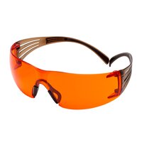 3M™ SecureFit™ 400 Schutzbrille, schwarz/braune Bügel, Scotchgard™ Anti-Fog-/Antikratz-Beschichtung (K&N), orange Scheibe, SF406SGAF-BLA-EU